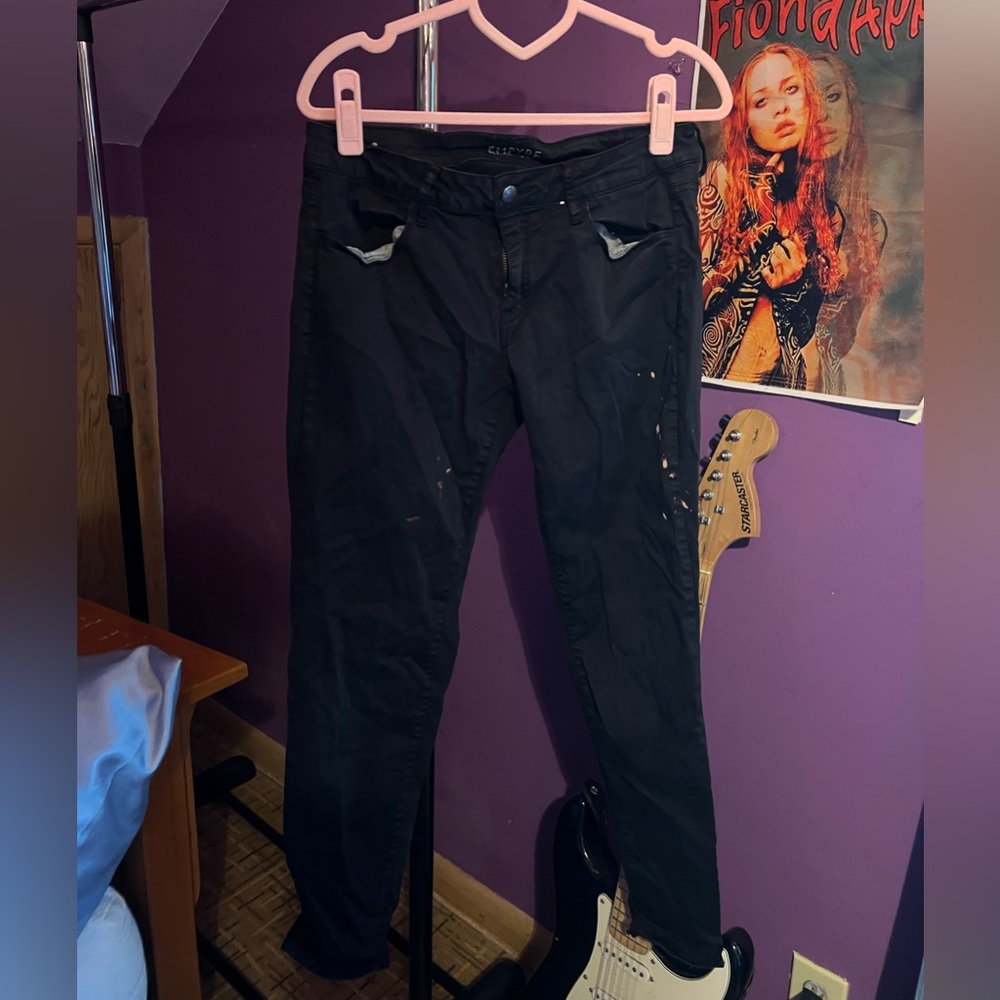 Black Empyre Skinny Jeans W/ Slight Acid Wash